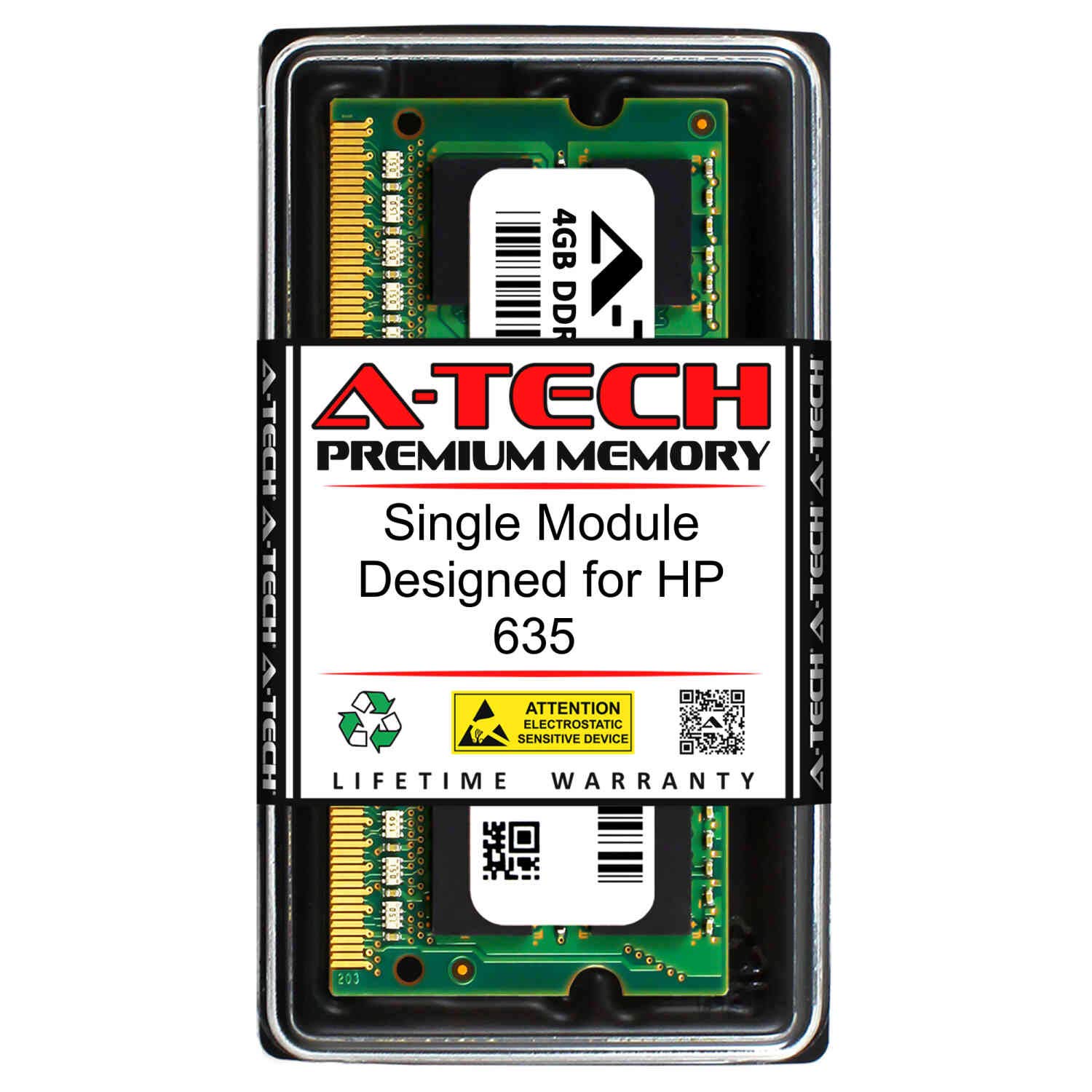 A-Tech 4GB RAM for HP 635 635 | DDR3 1333MHz SODIMM PC3-10600 204